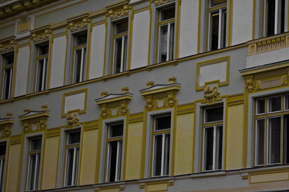 Brukenthal Palace. Neo-Gothic facade.