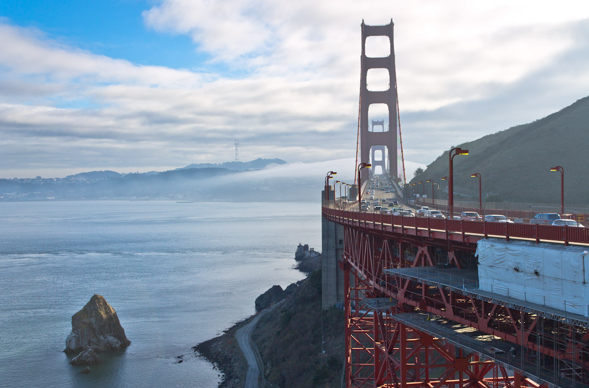 Fog over Golden Gate Bridge